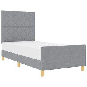 vidaXL Estructura de cama con cabecera Gris claro 100 x 200 cm tela