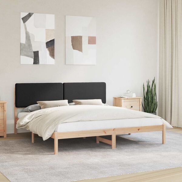 vidaXL Estructura de Cama con Cabecera Tapizada Negro 200 x 200 cm