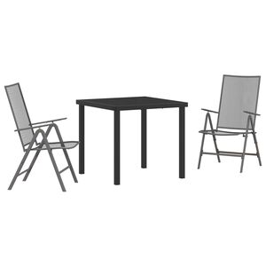 vidaXL Conjunto de Comedor de Jardín 3 pcs Antracita