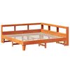 vidaXL Cama con estanter&iacute;a sin colch&oacute;n madera maciza marr&oacute;n 200x200 cm