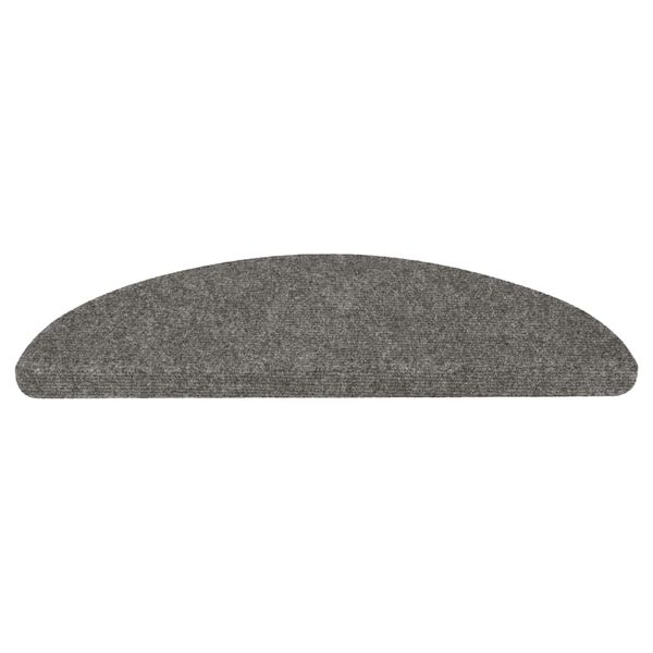 vidaXL Alfombrilla autoadhesiva escalera 15 uds 56x17x3 cm gris