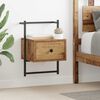 vidaXL Armario de Noche con caj&oacute;n 2 pcs Madera vieja 35 x 30 x 51 cm