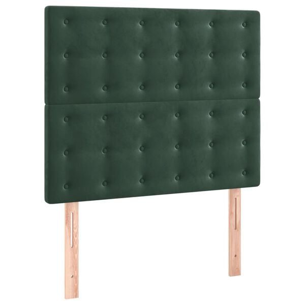 vidaXL Cabecero de cama verde oscuro 80x5x118/128 cm Terciopelo