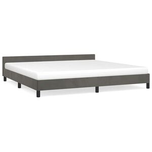 vidaXL Estructura cama sin colch&oacute;n terciopelo gris oscuro 200x200 cm