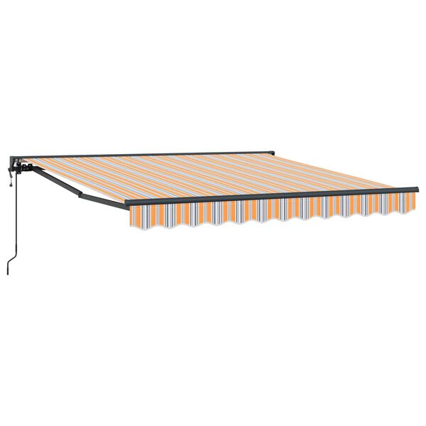 vidaXL Toldo Retr&aacute;ctil Azul y Naranja 350 x 250 cm Poli&eacute;ster y metal