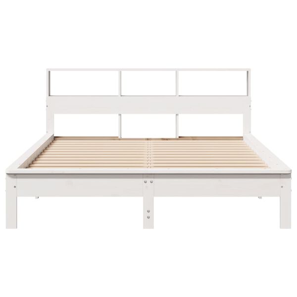 vidaXL Estructura de cama sin colch&oacute;n madera de pino blanca 140x190 cm