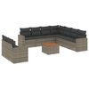 vidaXL Set de sof&aacute;s de jard&iacute;n 10 pzas con cojines rat&aacute;n sint&eacute;tico gris
