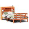 vidaXL Cama con estanter&iacute;a sin colch&oacute;n madera maciza marr&oacute;n 120x190 cm