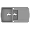 vidaXL Fregadero de cocina con dos senos de granito gris