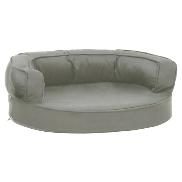 vidaXL Colchón para cama de perro ergonómico aspecto lino gris 60x42cm