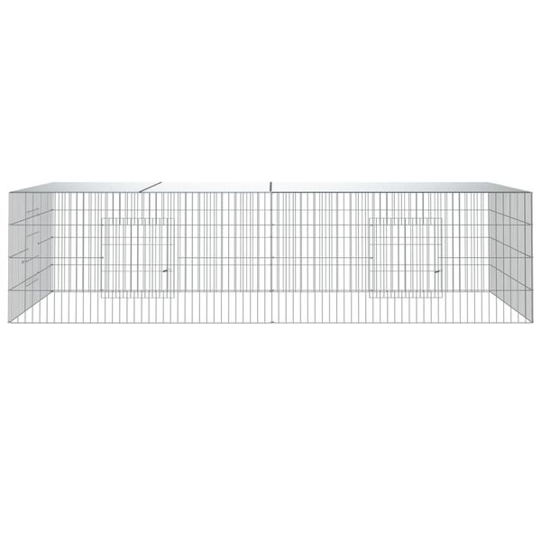 vidaXL Jaula para conejos 2 paneles hierro galvanizado 220x110x55 cm