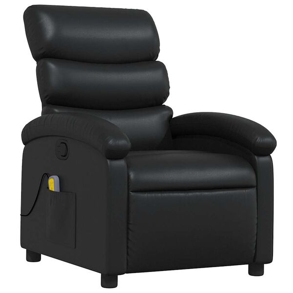 vidaXL Sill&oacute;n de masaje reclinable cuero sint&eacute;tico negro