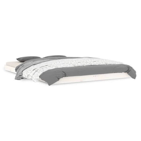 vidaXL Estructura de cama sin colch&oacute;n madera de pino blanca 140x200 cm