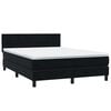 vidaXL Cama box spring con colch&oacute;n terciopelo negro 160x210 cm