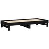 vidaXL Sof&aacute; cama extra&iacute;ble madera maciza de pino negro 2x(100x200) cm