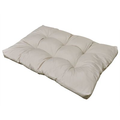 vidaXL Cojín de asiento tapizado blanco arena 120x80x10 cm