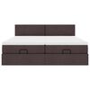 vidaXL Estructura cama otomana colchones tela marrón oscuro 180x200cm