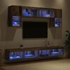 vidaXL Unidades de TV de Pared con LED 6 pcs Madera Vieja
