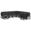 vidaXL Conjunto de sof&aacute;s de exterior 11 uds. Negro y Gris oscuro