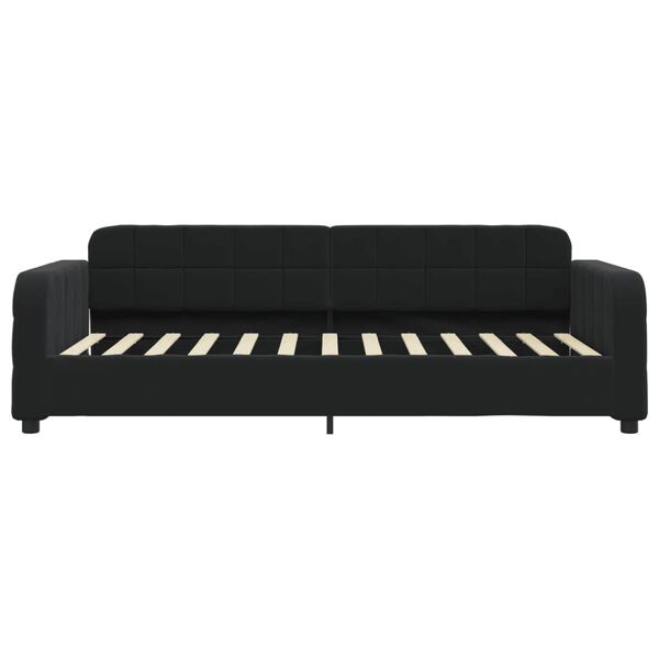 vidaXL Sof&aacute; cama con colch&oacute;n terciopelo negro 100x200 cm