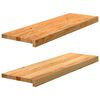 vidaXL Pelda&ntilde;os de escalera 2 uds madera maciza roble marr&oacute;n claro