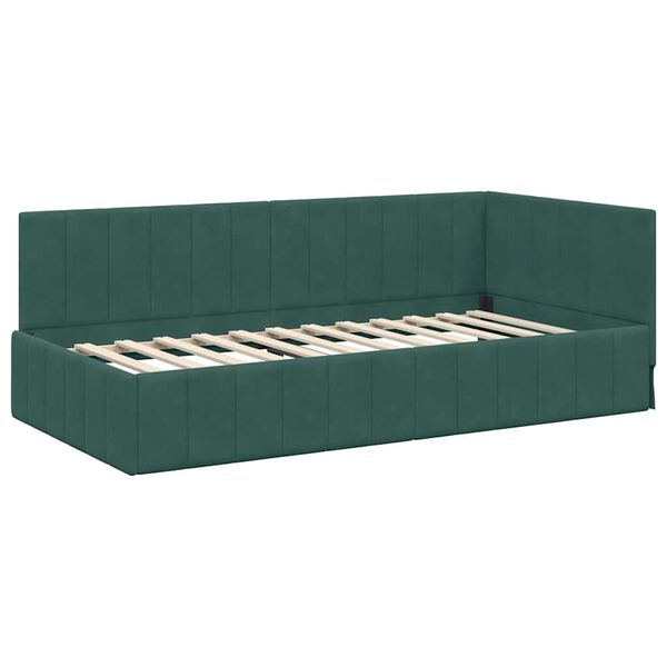 vidaXL Estructura de cama en esquina Verde oscuro 100 cm x 200 cm