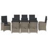 vidaXL Conjunto de Comedor de Jard&iacute;n 9 pcs Gris rat&aacute;n sint&eacute;tico