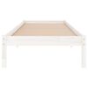vidaXL Estructura de cama sin colch&oacute;n madera maciza blanco 100x200 cm