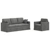 vidaXL Sof&aacute; 2 pcs Gris oscuro 198 x 78 x 80 cm Terciopelo