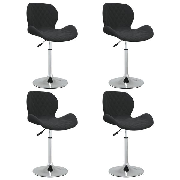 vidaXL Sillas de comedor giratorias 4 unidades terciopelo negro