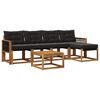 vidaXL Conjunto de sof&aacute;s de exterior con coj&iacute;n 6 pcs Natural y negro