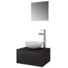 vidaXL Conjunto de muebles de ba&ntilde;o con lavabo y grifo 4 piezas negro