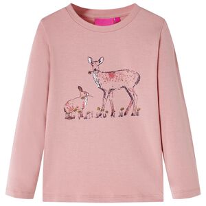 Camiseta infantil de manga larga rosa 128