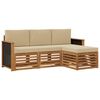 vidaXL Conjunto de sof&aacute;s de exterior 4 uds. Natural y Beige