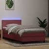 vidaXL Cama box spring con colch&oacute;n y LED terciopelo rosa 90x210 cm