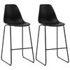vidaXL Taburetes de cocina 2 unidades pl&aacute;stico negro