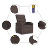 vidaXL Sill&oacute;n de masaje reclinable de tela marr&oacute;n oscuro