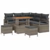 vidaXL Conjunto de sof&aacute; de jard&iacute;n con coj&iacute;n 8 pcs Gris