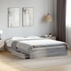 vidaXL Cama con cajones madera ingenier&iacute;a gris Sonoma 160x200 cm