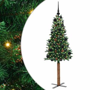 vidaXL &Aacute;rbol de Navidad Delgado con 150 LED con soporte Verde 150 cm