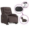 vidaXL Sill&oacute;n masaje el&eacute;ctrico reclinable elevable tela marr&oacute;n oscuro