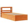 vidaXL Estructura cama con cabecero madera pino marr&oacute;n cera 100x200 cm