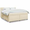 vidaXL Cama box spring con colch&oacute;n tela color crema 180x200 cm