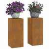 vidaXL Soporte de plantas 2 pcs Oxidado 24 x 24 x 55 cm