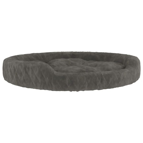 vidaXL Cama para perros de felpa gris 70x55x23 cm