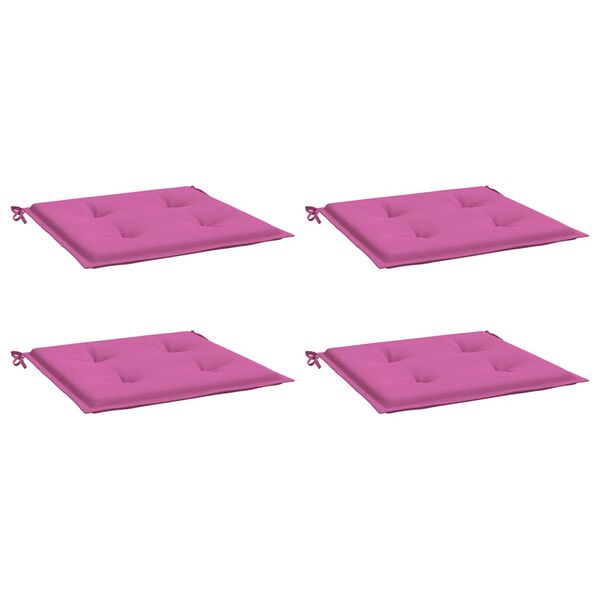 vidaXL Cojines para silla de jard&iacute;n 4 uds tela rosa 50x50x4 cm