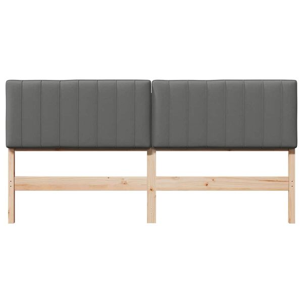 vidaXL Cabecero tapizado con cabecera Marr&oacute;n y Gris Claro 180 cm