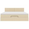vidaXL Estructura de cama otomana con colchón tela crema 160x200cm