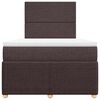 vidaXL Cama box spring con colchón tela marrón oscuro 120x190 cm