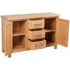 vidaXL Aparador grande 3 cajones madera maciza roble 110x33,5x70 cm